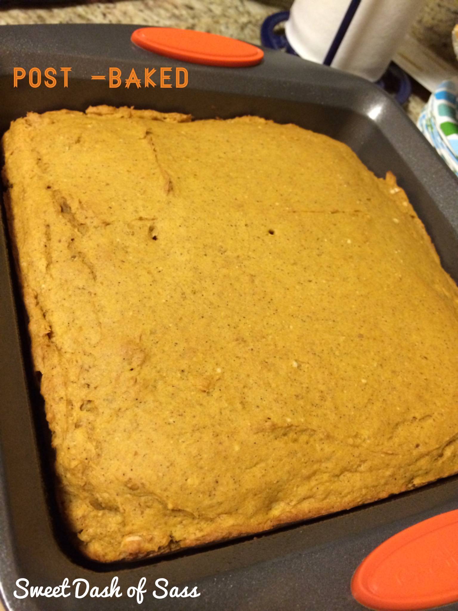 Pumpkin Poke  Cake - www.SweetDashofSass.com -- 'LIKE' Sweet Dash of Sass on Facebook to  Check out this recipe and many more!